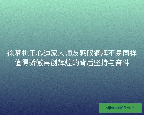 徐梦桃王心迪家人师友感叹铜牌不易同样值得骄傲再创辉煌的背后坚持与奋斗